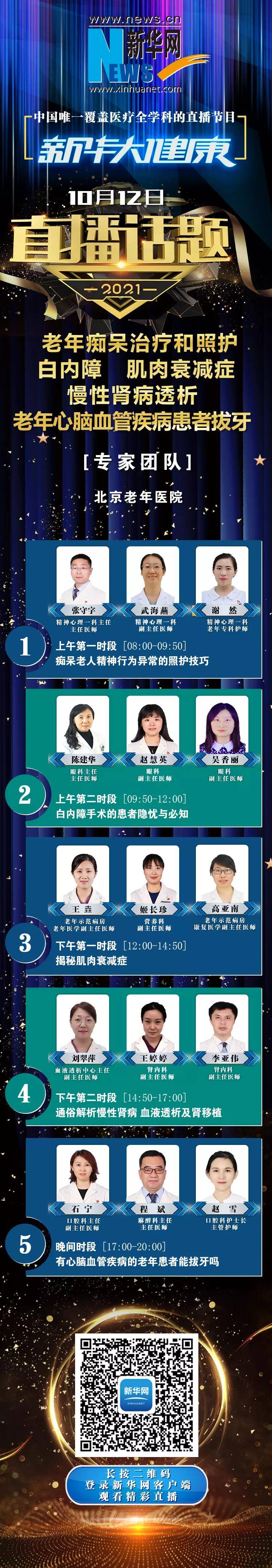 科普|直播预告 | 老年痴呆治疗、白内障手术、心脑血管疾病患者拔牙......答案在这