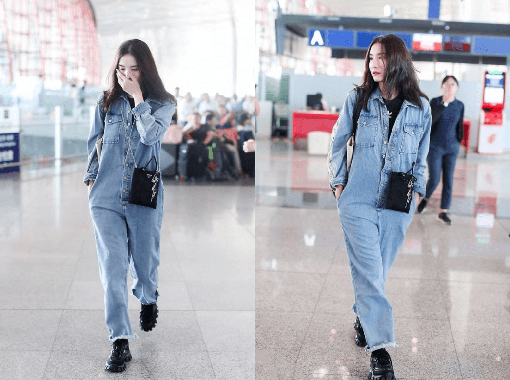 黑色 宋佳的服装造型美得不像话，就是头发太贴头皮了，有点显“头大”