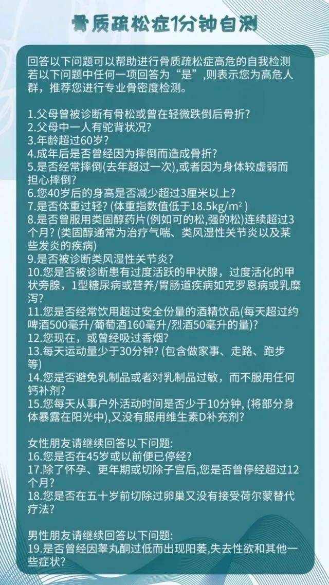 药物|健康知识｜骨质疏松，非女性专属