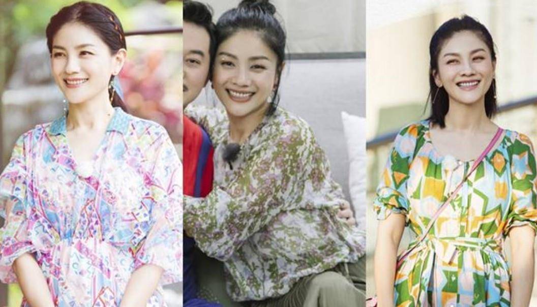 花色 胡可还挺会装嫩,穿花色很重的单品,依旧掩盖不住少女气质