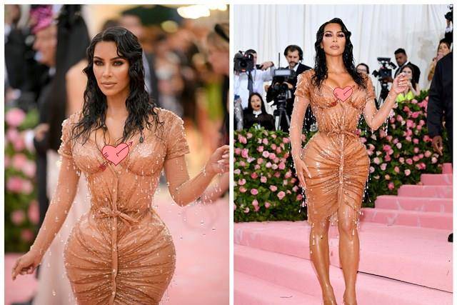 身材 金卡戴珊黑皮配上粉色连体衣，穿着大胆时髦，真挺像“黑人芭比”