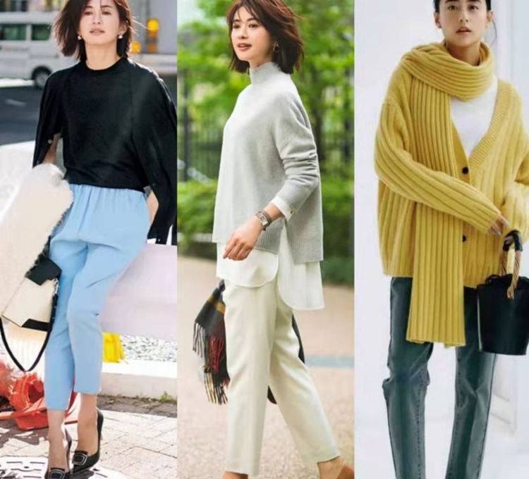 毛衣 40岁女人秋季烟管裤的穿搭