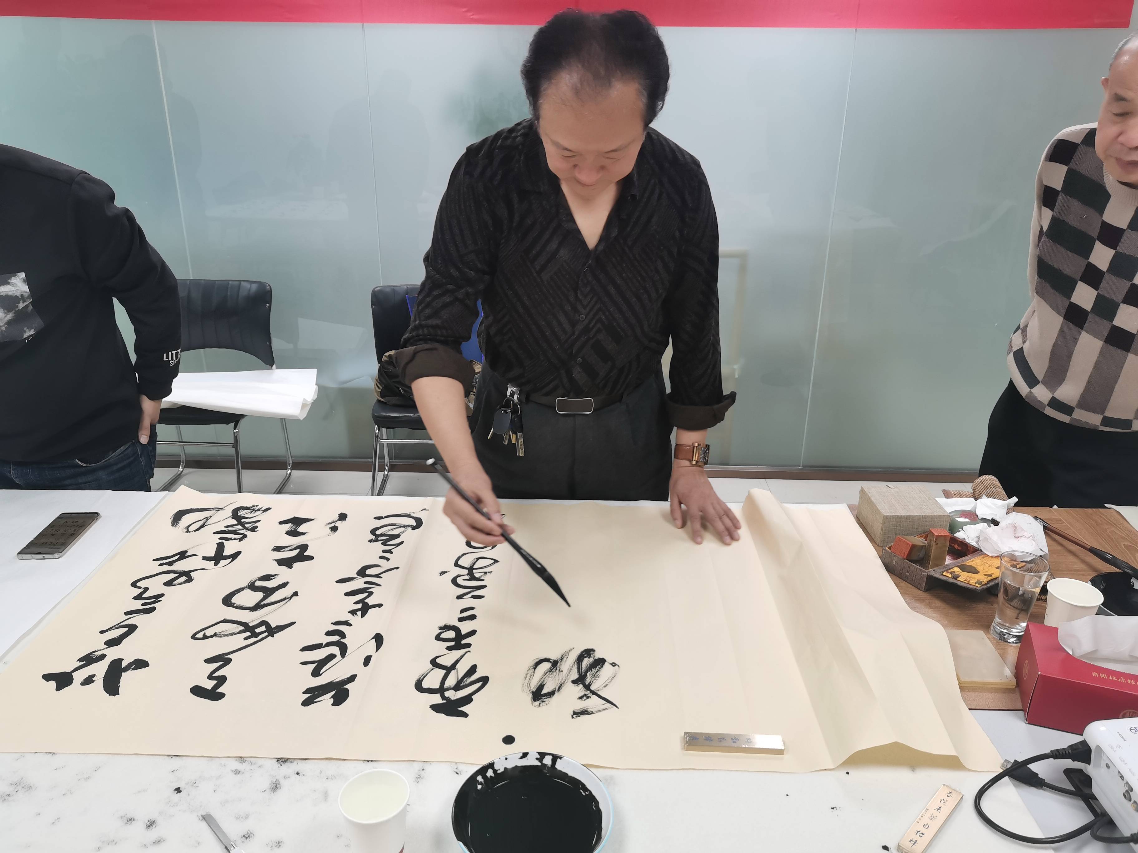 洛阳书画院副院长李孟渊,洛阳书画院书法家廉海峰,洛阳杜康控股有限