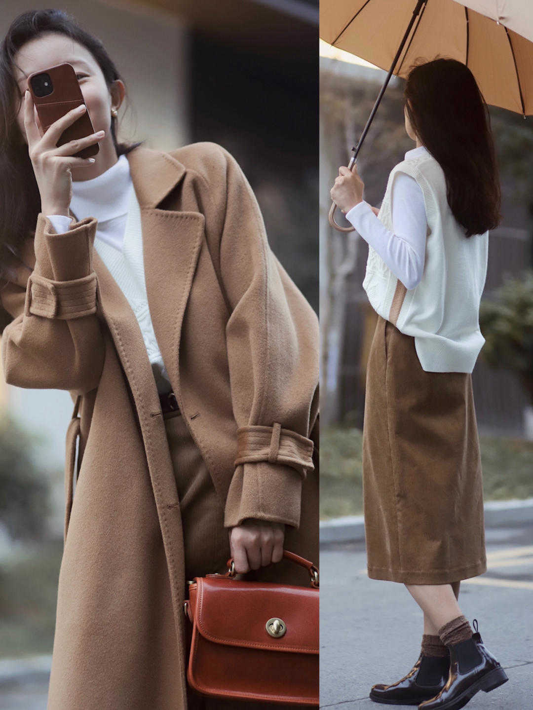 大地 秋冬、比黑白灰更炸街的是什么颜色？当然是大地色大衣，又飒又美