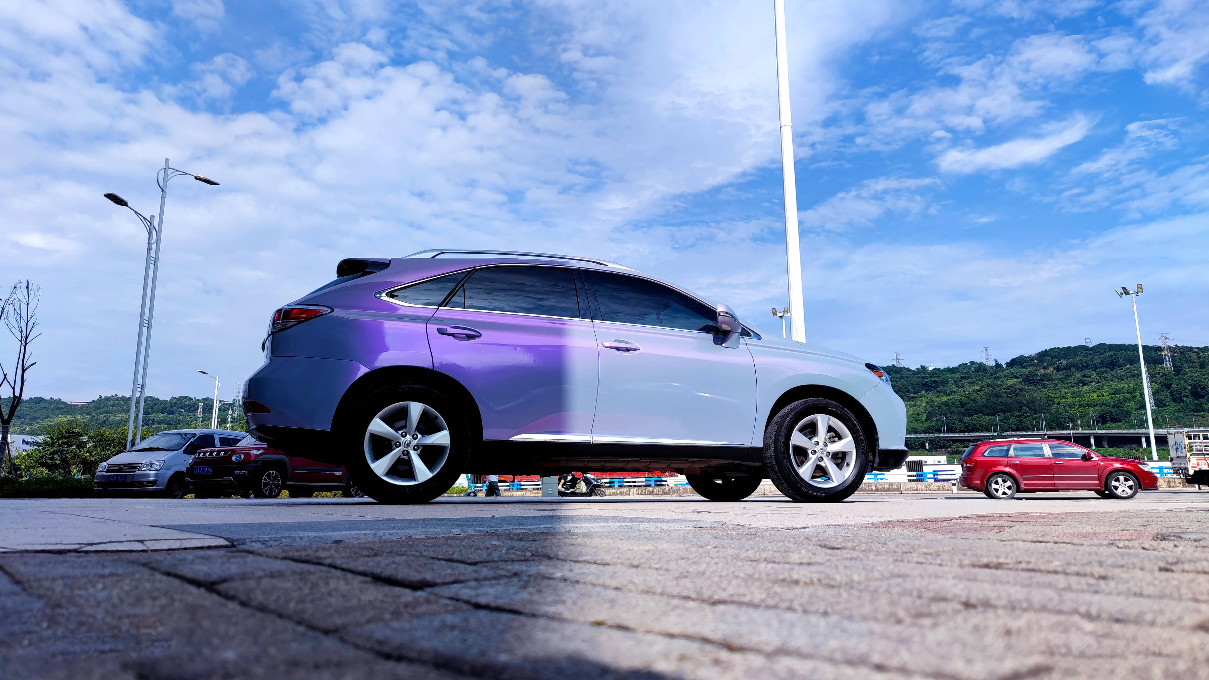 阿呆车服·漆面改色膜——雷克萨斯rx·双色糖果灰魅紫