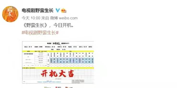 演技|赵丽颖新剧《野蛮生长》正式开机 搭档流量小生欧豪