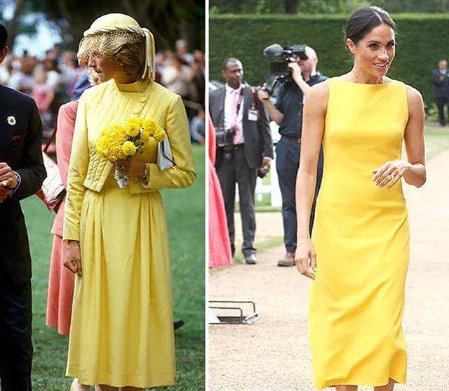 黑色 当戴安娜和梅根“撞衫”，谁的穿搭更优雅？儿媳裙装更单调