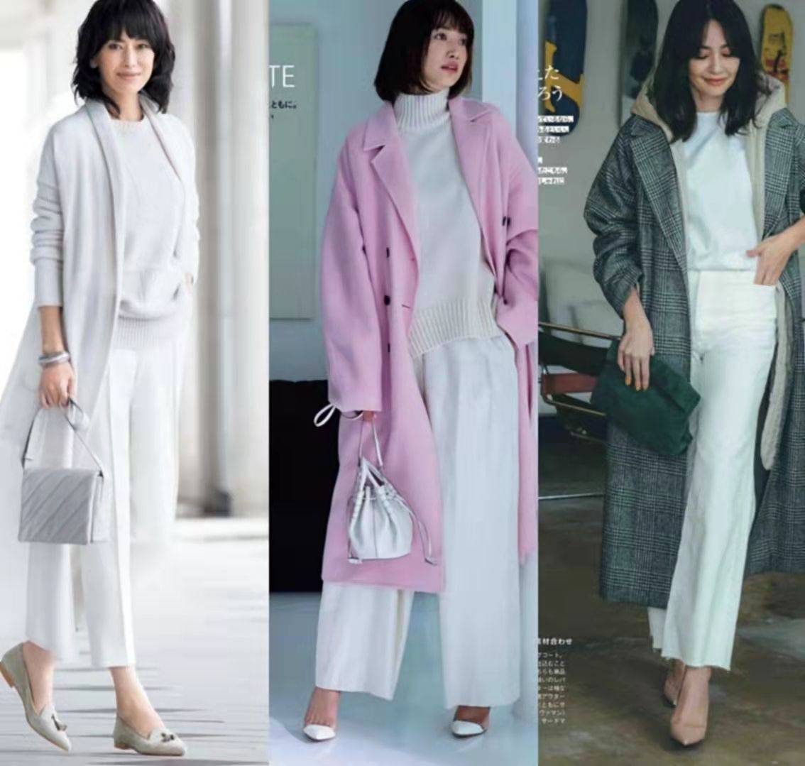 黑色 秋冬长大衣不一定配半裙，搭这四条裤子更保暖，不露腿也很时髦