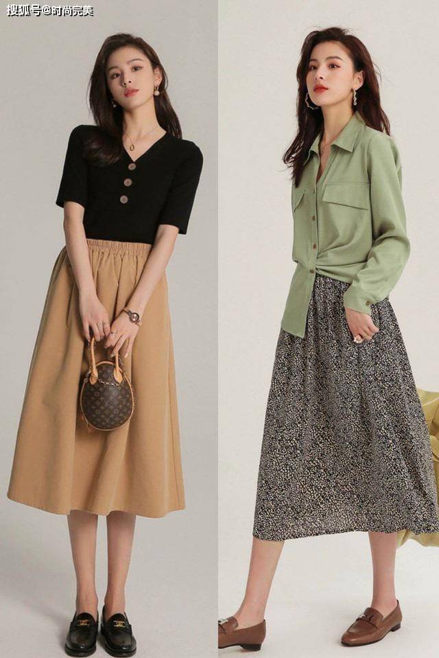 夏天 很适合职场女人的穿搭：长上衣+半身裙，时髦优雅，还很显高级