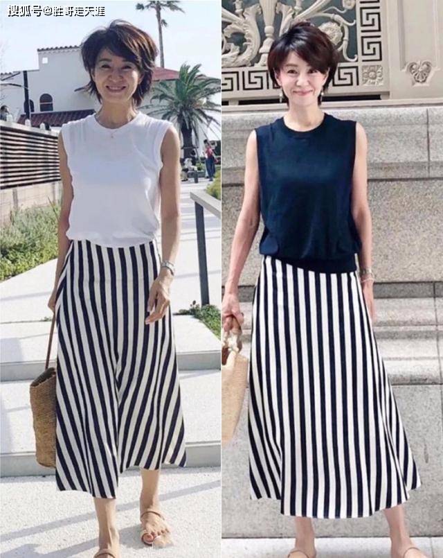 设计 真聪明的女人，穿半身裙不会配T恤，百搭又时髦的背心才是正解