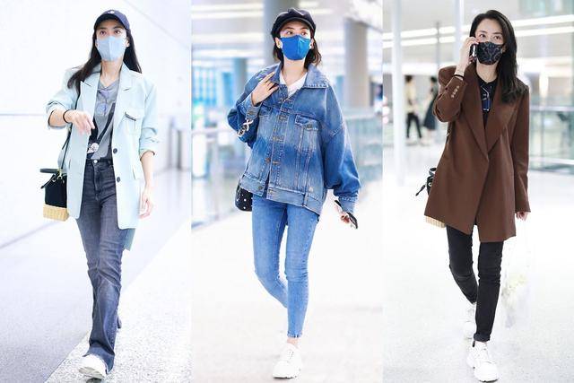 牛仔 霍汶希不愧是“最美经纪人”，秋冬造型时髦又养眼，不会穿就看看