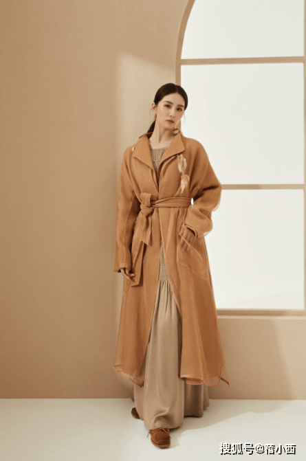 藏蓝色 刘诗诗彻底换风格了，穿卡其色风衣配连帽卫衣，连气质都变洋气了