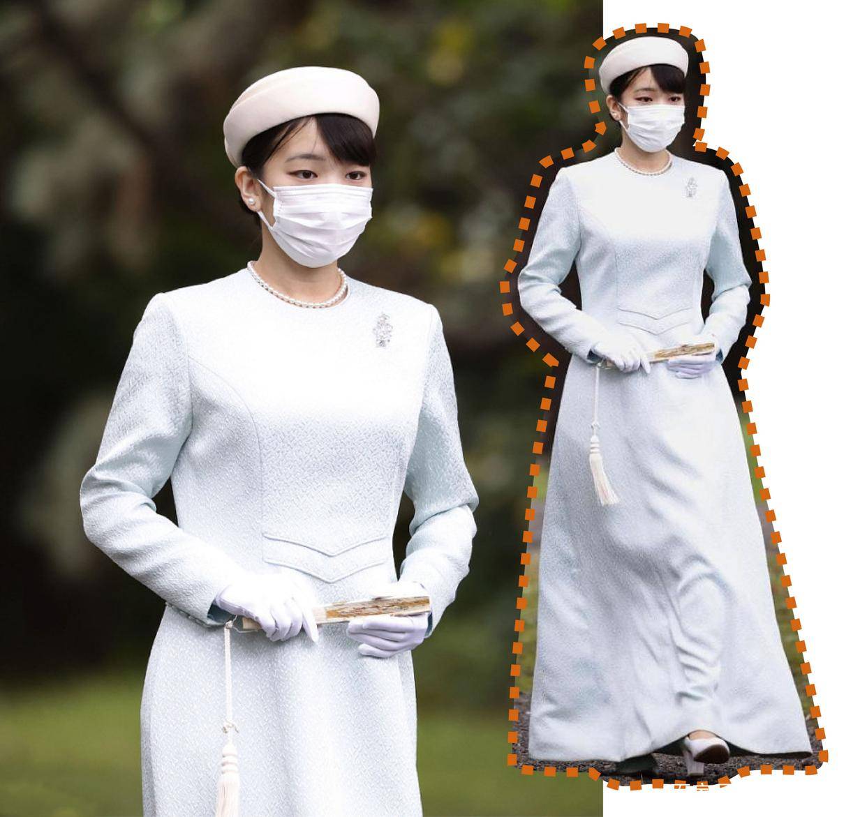 颜色 真子公主和驸马爷同框“太有爱”，素雅及膝裙典雅端庄，气质太绝