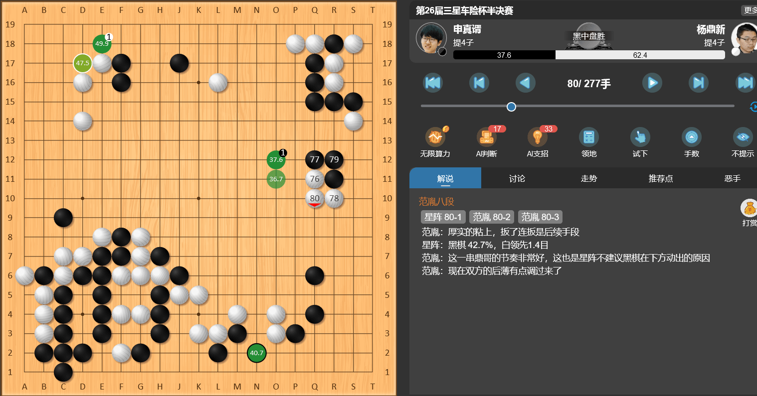 半决赛杨鼎新功亏一篑决赛申真谞会师朴廷桓 九段