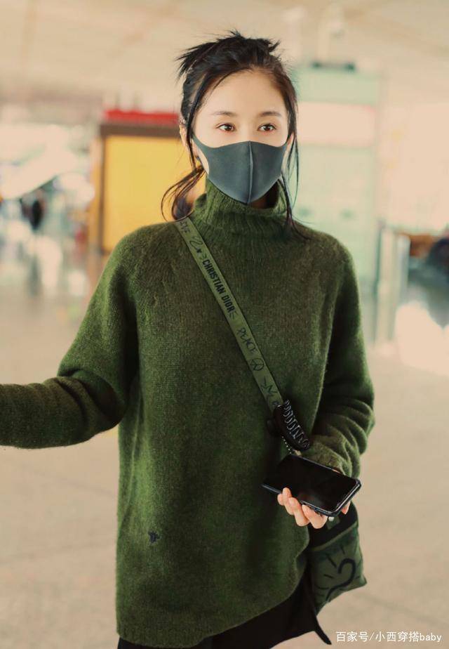 感觉 毛衣下面不一定要搭牛仔裤，学王子文配短裤+长筒靴，显瘦又显高