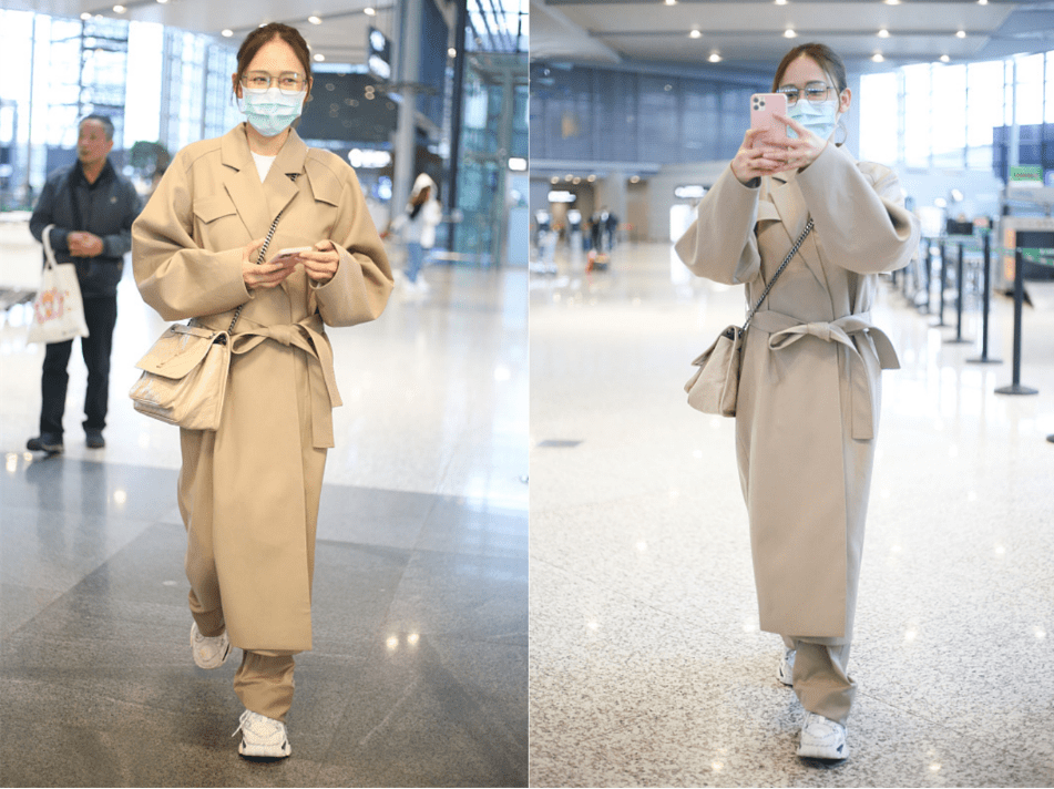 女色 真佩服陈乔恩，都42岁了还能驾驭少女色，穿黄色大衣像18岁小姑娘