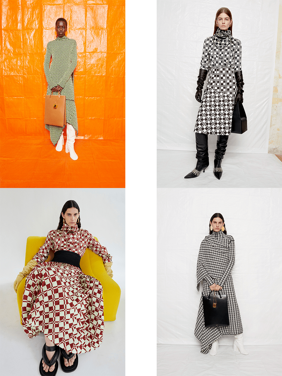 颜色 Jil Sander 2021秋冬，不安的元素更为有趣，拥抱戏剧性时尚