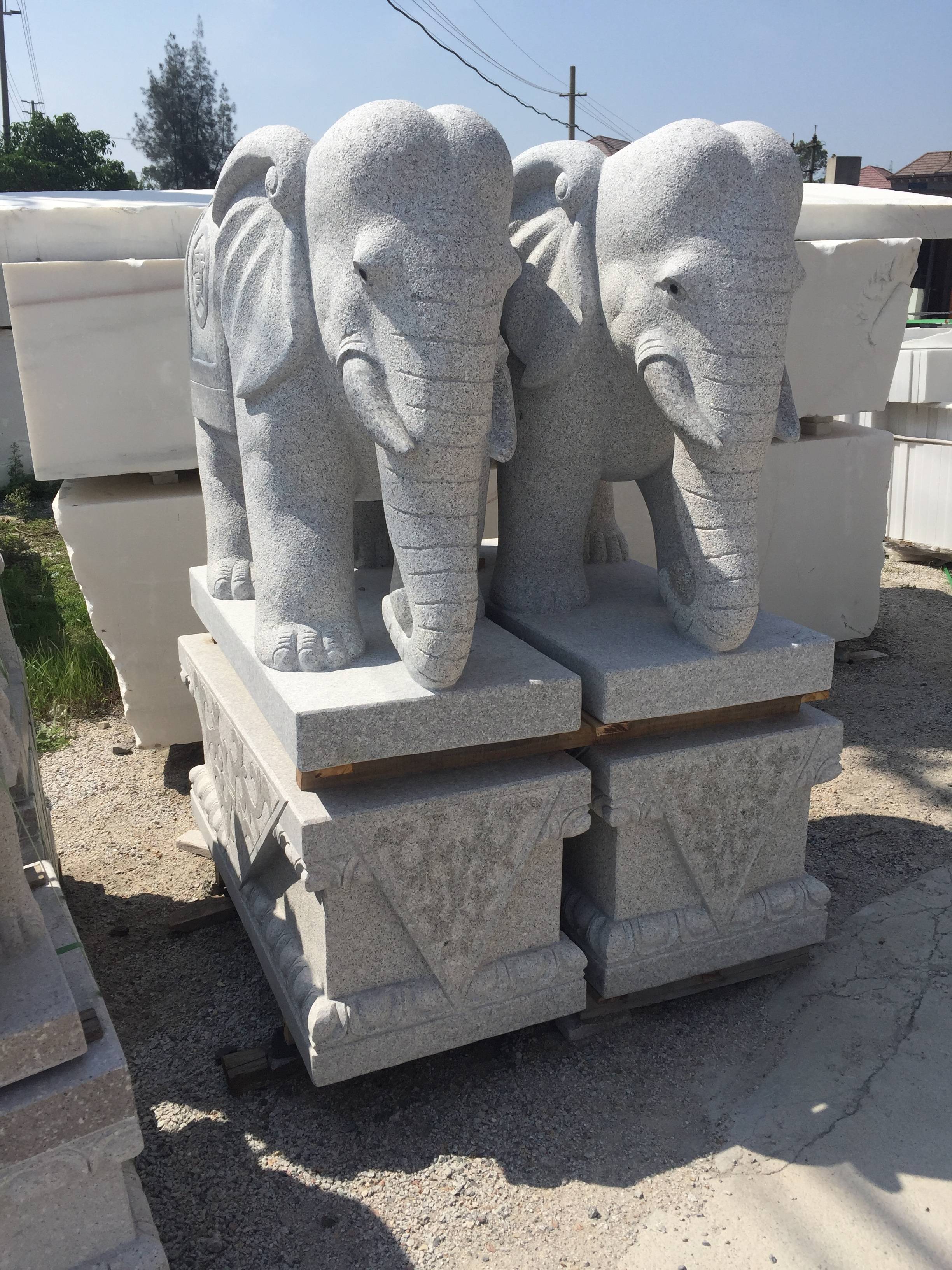 摆放在露天的花岗岩石雕大象放久了会变旧吗