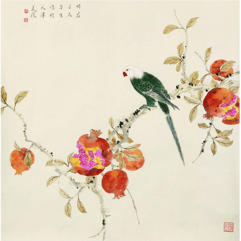 周午生:兼顾工笔与写意的花鸟画,格调雅正又赏心悦目_艺术