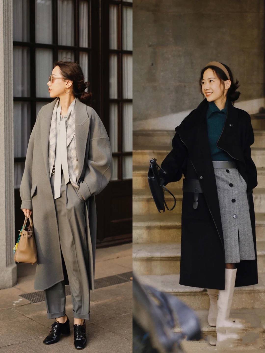 个性 穿大衣配“裤袜”太俗，今年流行大衣露腿穿，优雅大方更显成熟美