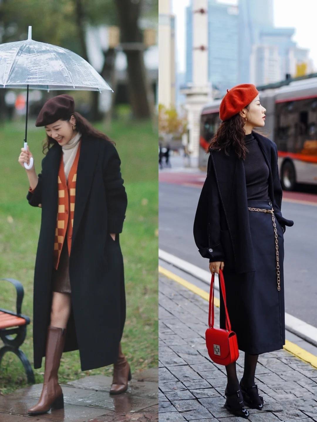 个性 穿大衣配“裤袜”太俗，今年流行大衣露腿穿，优雅大方更显成熟美