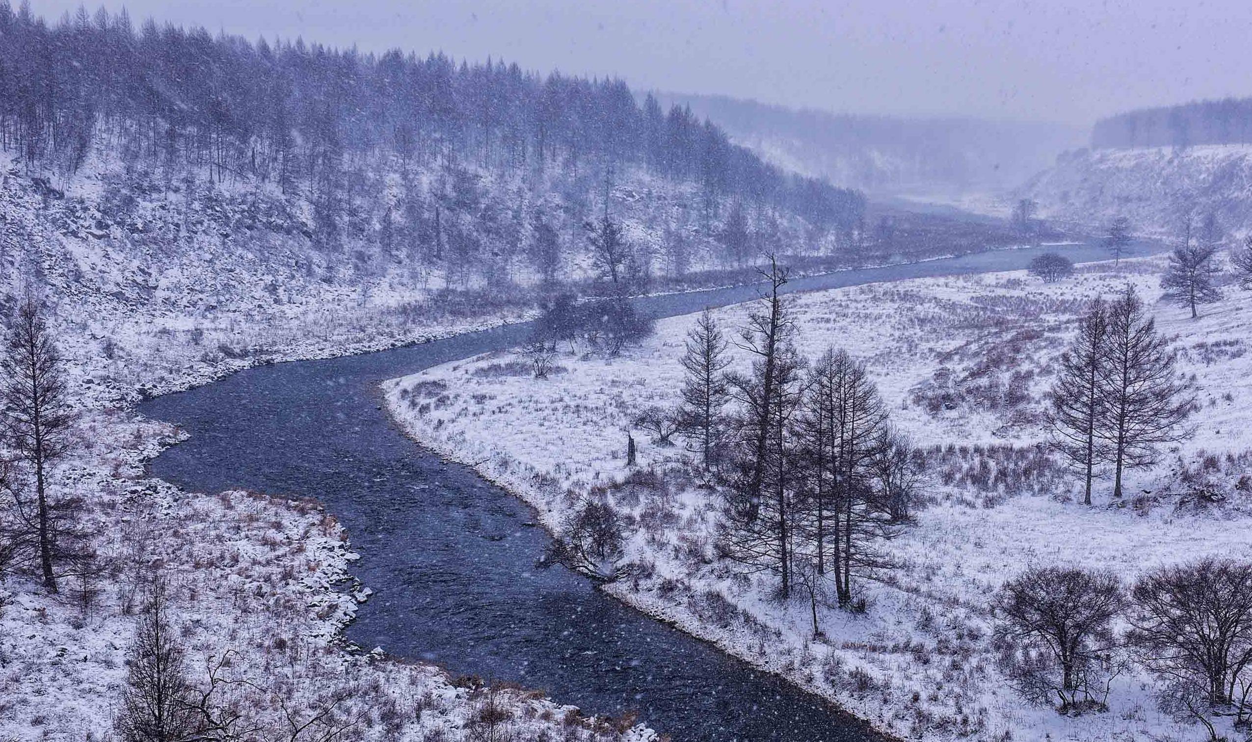南方游客第一次去内蒙古阿尔山，偶遇初冬一场雪，大地美成了仙境