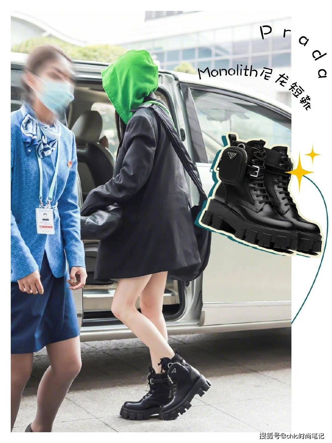 黑色 娜扎一身凌厉美艳的黑裙,可是看到鞋子却不淡定了,明明很搭呀