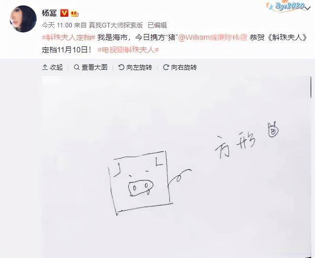 陈伟霆|《斛珠夫人》定档,陈伟霆杨幂互画像,看到画作内容:你俩不合适