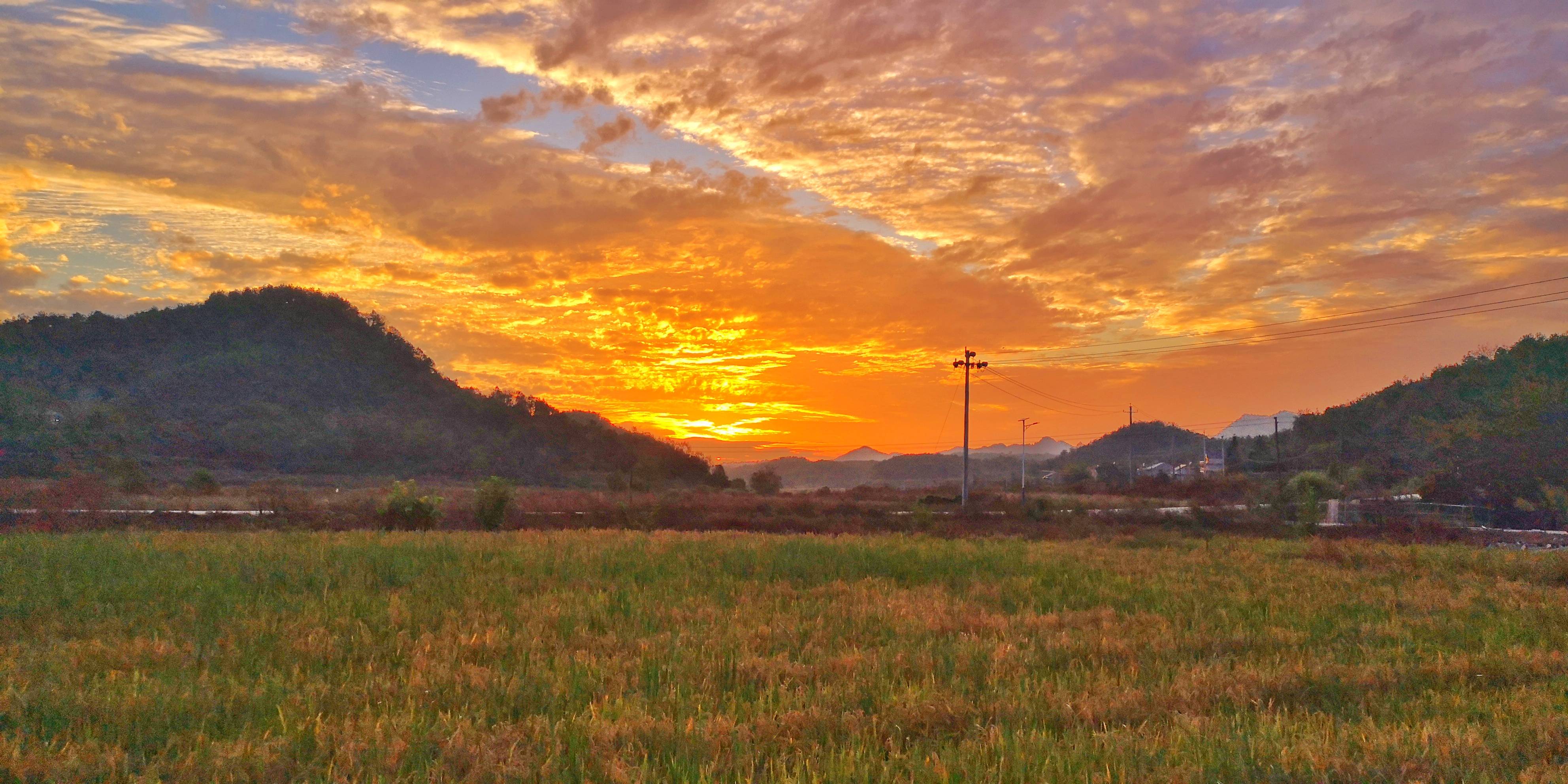 晚霞|金色的田野