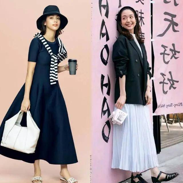 黑色 黑色+白色”打造极简风穿衣，知性高级