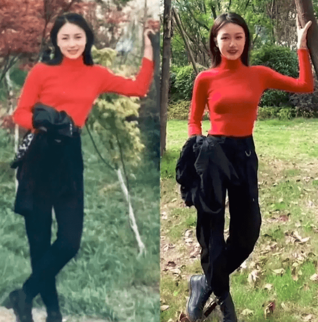 漂亮 “母女俩对比照”走红网络，一样的衣服和造型，网友：妈妈更出众