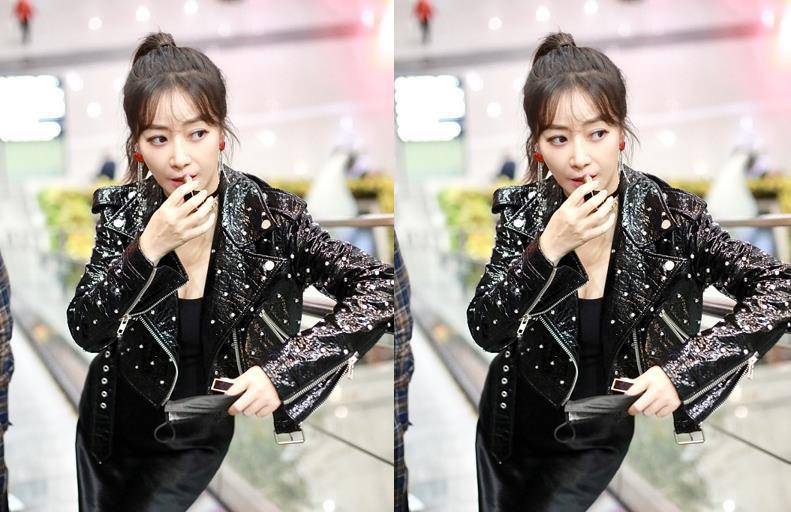 御姐 “皮衣+缎面裙”才是御姐必备造型，跟着陈紫函这样穿，酷飒有范