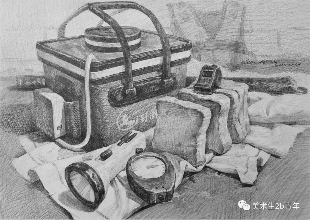 素描静物暗部画得一片黑给你60分都给多了