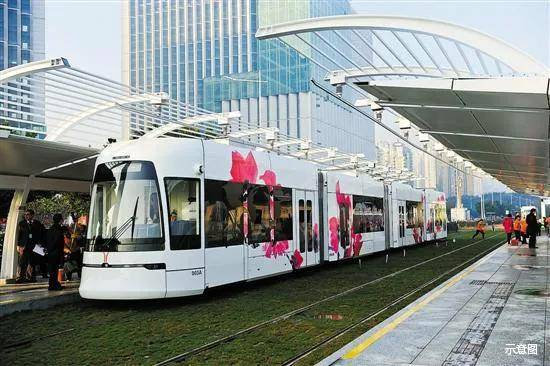 黄埔有轨电车2号线线路示意图——————————————:黄埔有