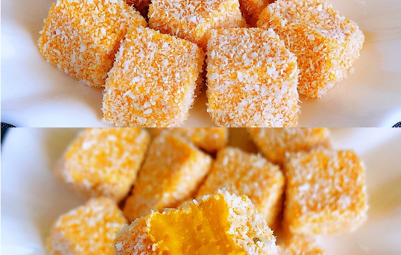 巨简单的奶香南瓜糕适合冬天吃的小零食甜甜糯糯入口即化