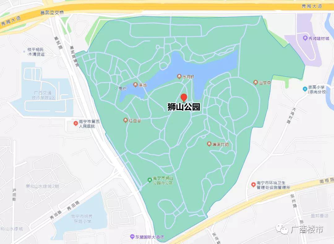 南宁狮山公园地图图片