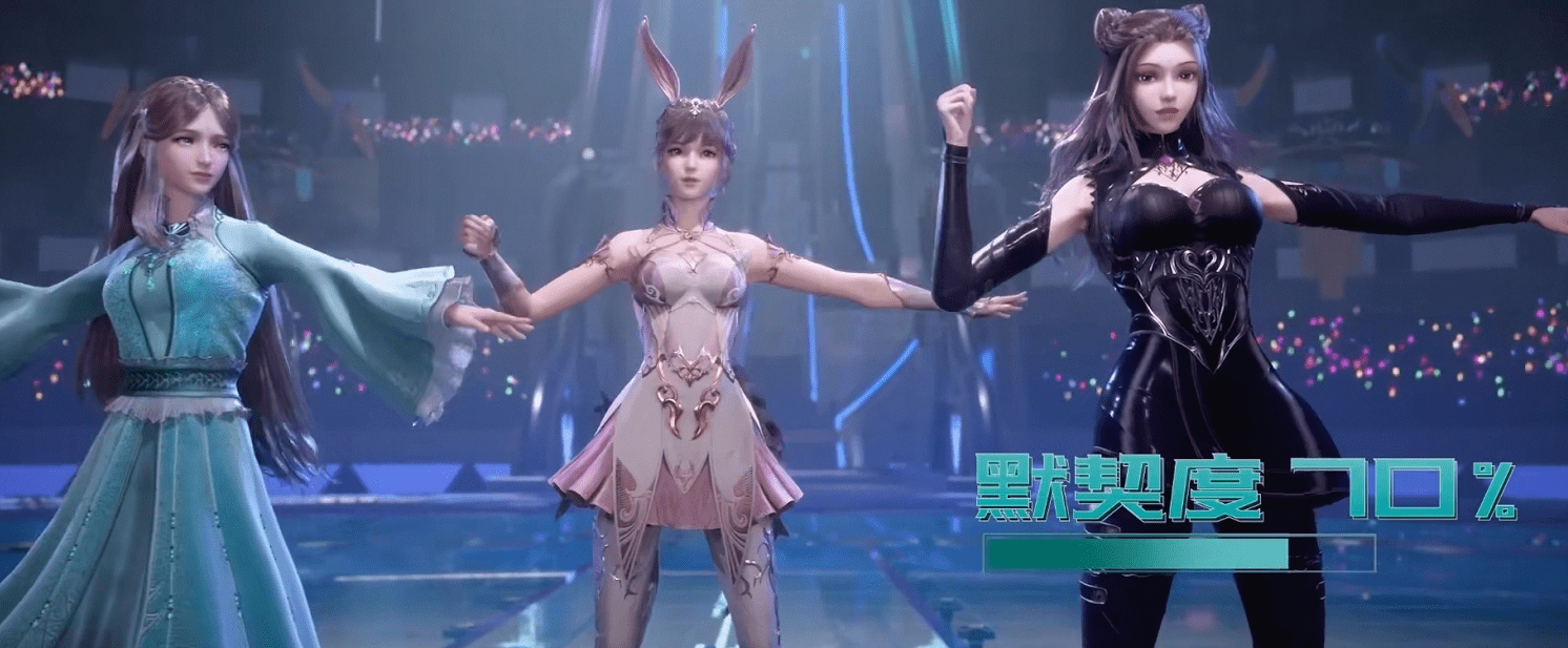 斗罗大陆史莱克三美一起跳宅舞小舞再现高难度坐姿