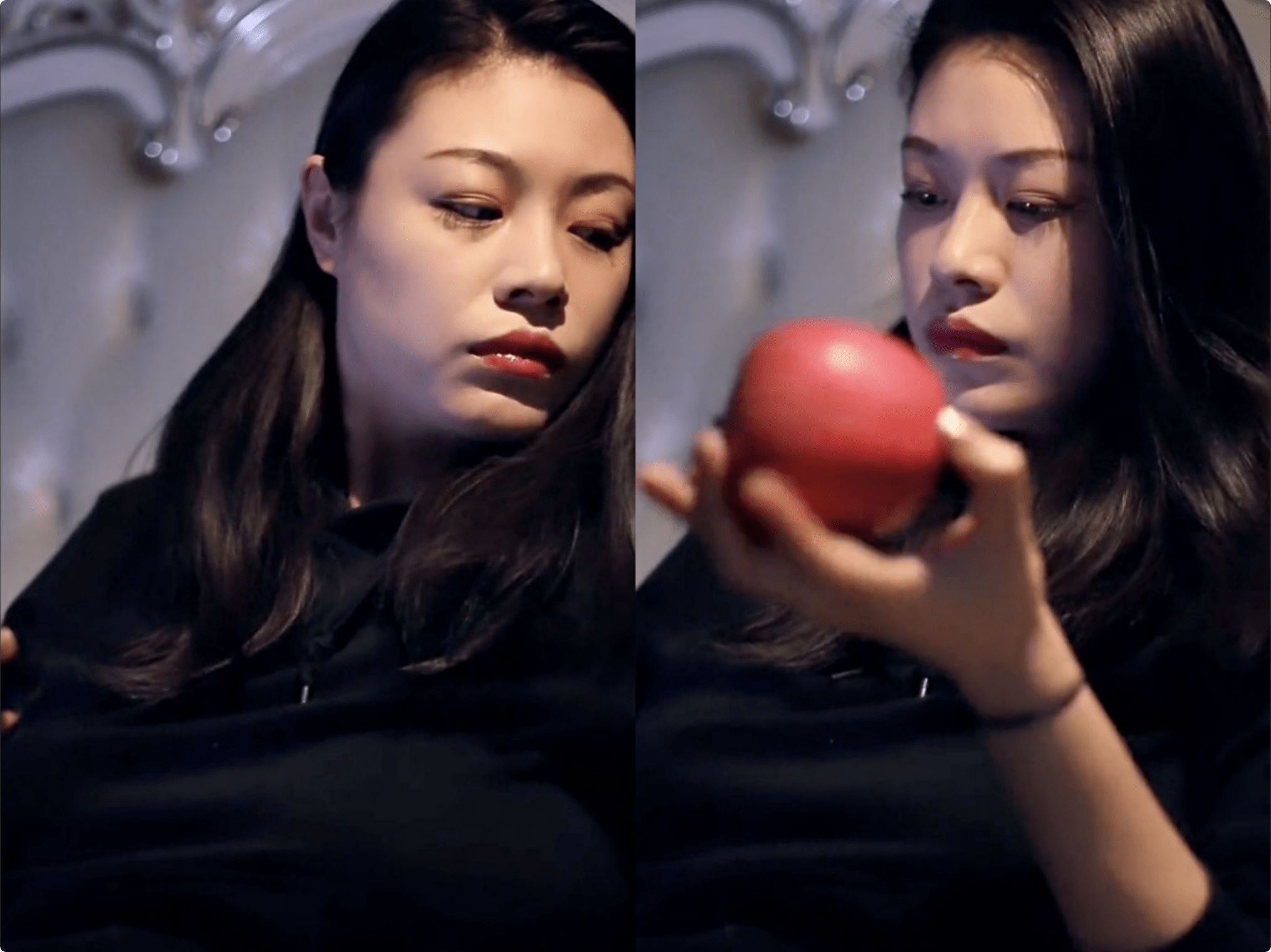 葛荟婕手握苹果睹物思人,挂念女儿抱膝哭泣,网友直言孩子未必想你