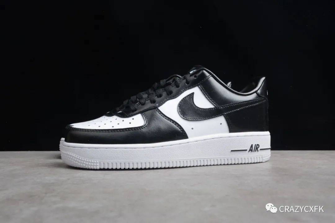 耐克nikeairforce1lowtuxedo黑白熊猫皮面空军一号低帮运动鞋
