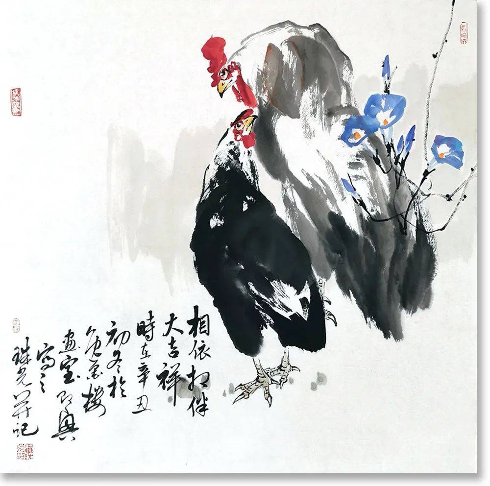 恭贺新年大吉:看大写意花鸟画名家——毕珠光开笔挥毫送吉祥_清华美院