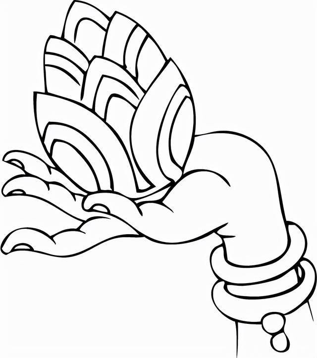 白描佛手,观者多福_佛手_白描_观者