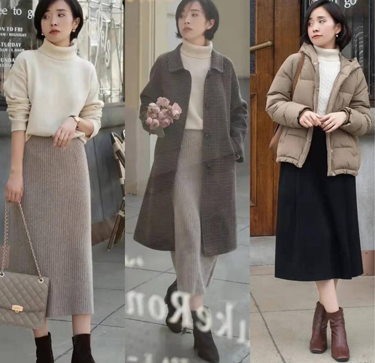 整体 “呢大衣+5类打底毛衣”,身高不足1米6的女人,冬季建议这样穿