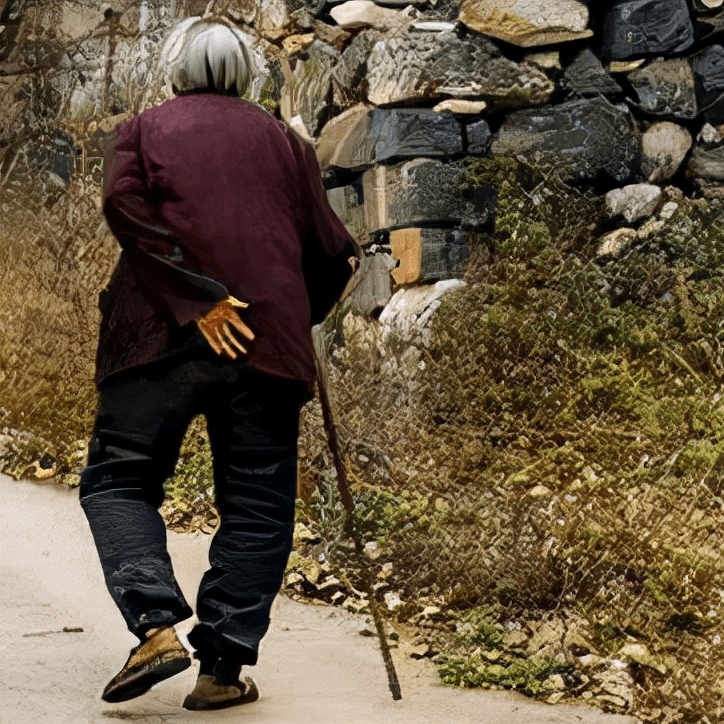 老人照片背影可怜图片