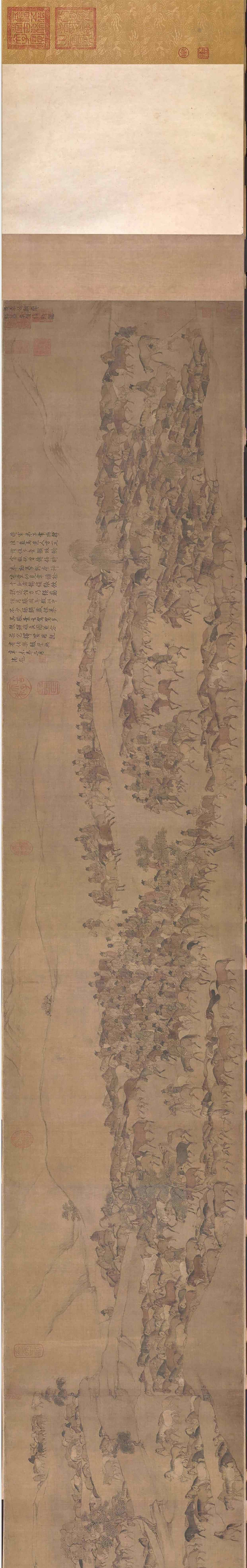 『名画记』李公麟《临韦偃牧放图》卷,千匹骏马,洋洋大观