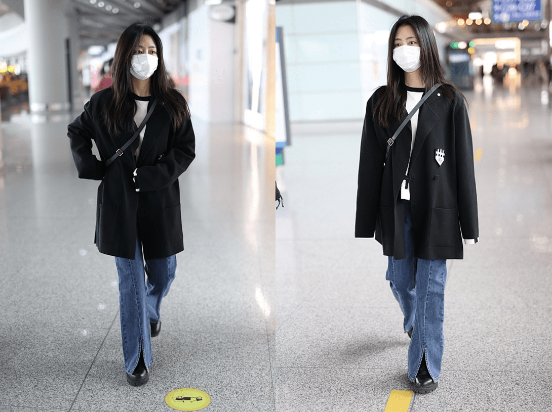 黑色 谭松韵都已经31岁了，可感觉还没怎么长大，穿黑衣真像小女孩