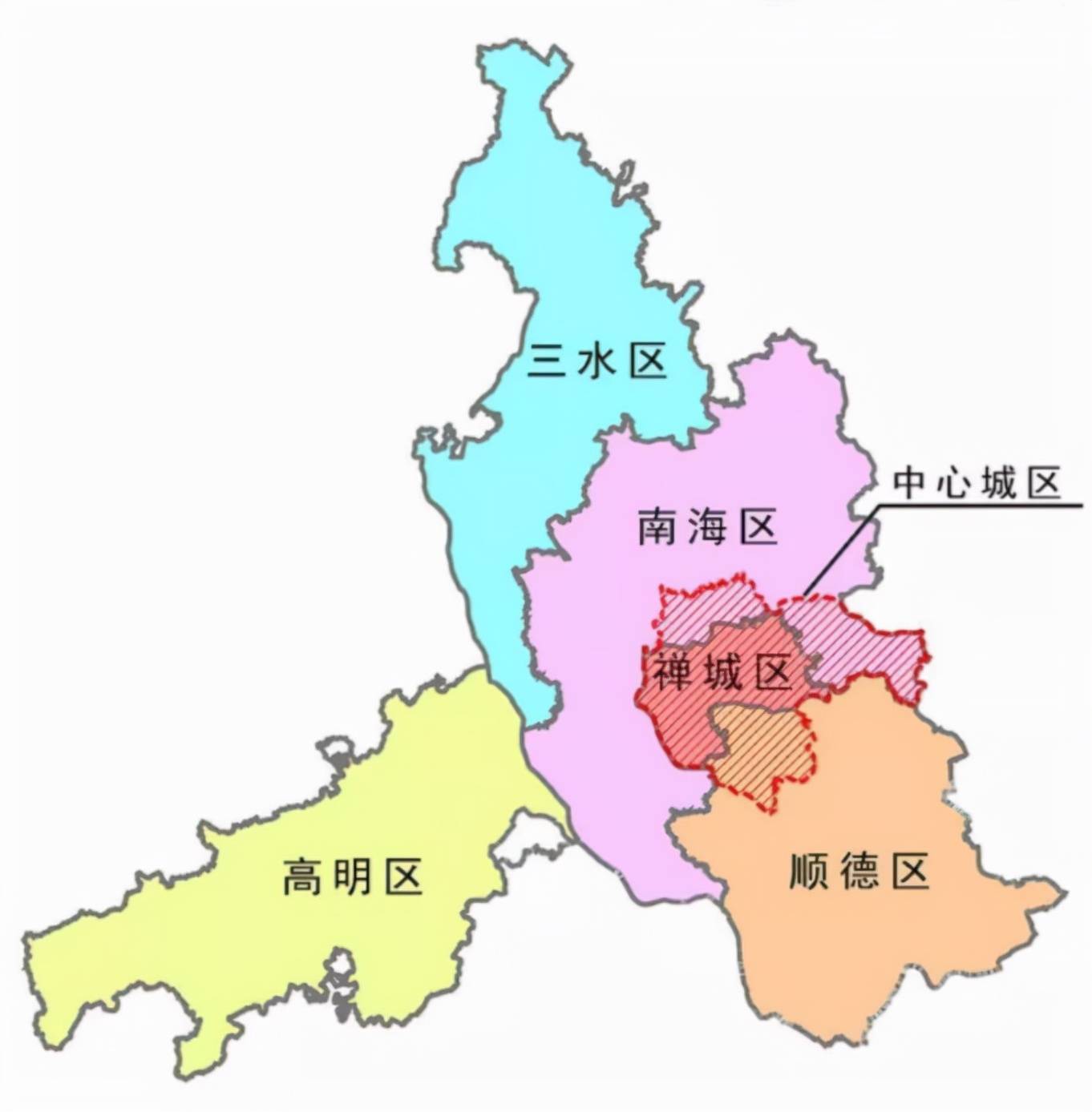 廣東省的區域調劃21個地級市之一佛山市為何只有5個區