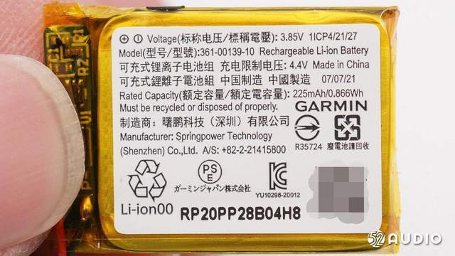 采用美信光学传感器，豪鹏科技电池，GARMIN佳明VENU2手表拆解报告