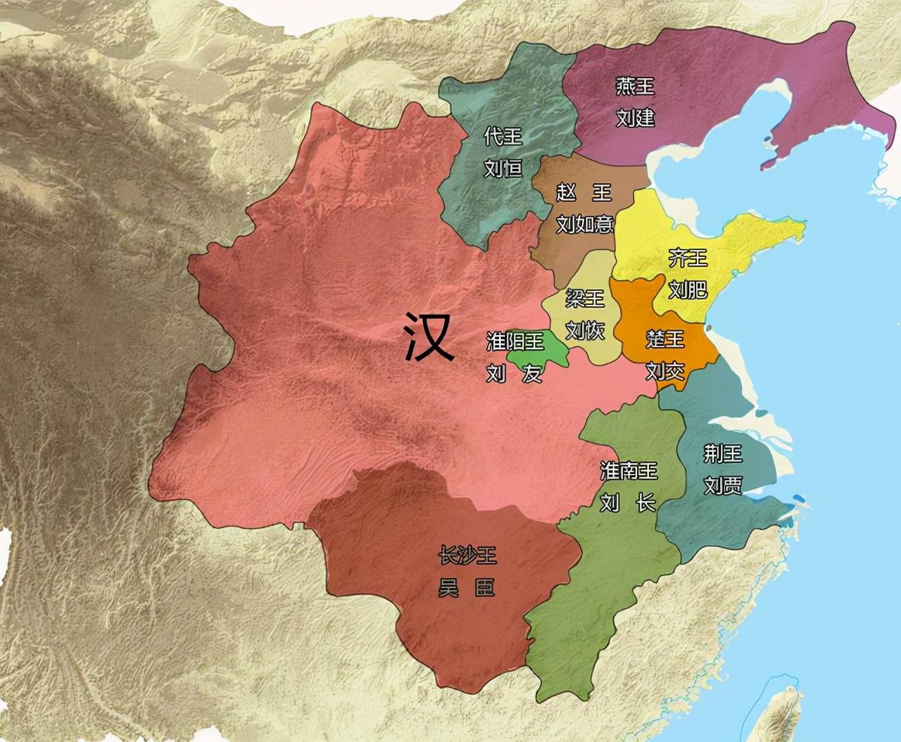 西汉朝疆域图高清图片