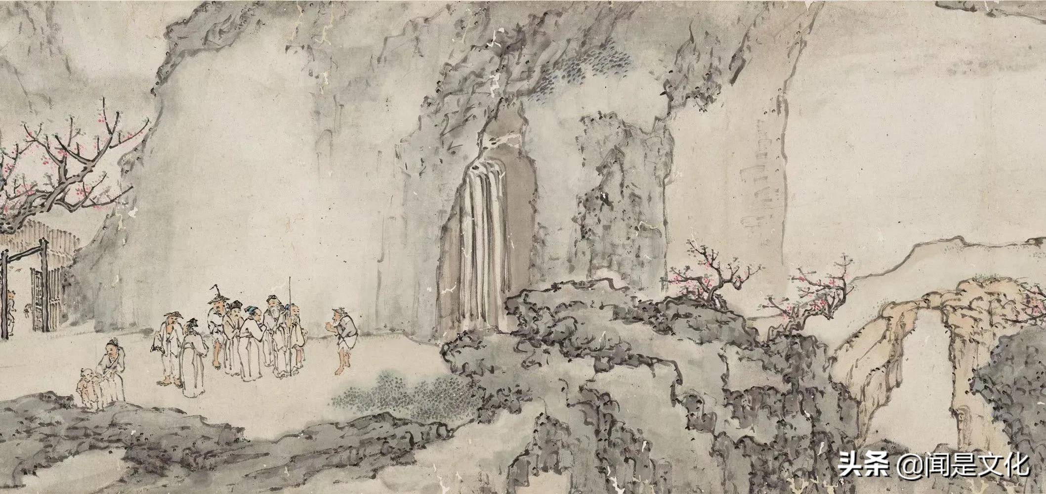 黃夔(kuí):繪隱士陶淵明所作《桃花源記》場景_山水_畫面_人物