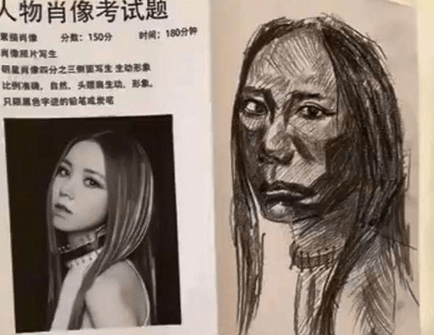 美术生考场"低分试卷"火了,不能说一模一样,只能说毫不相干-搜狐